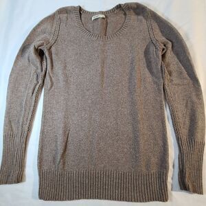 Old Navy Brown Knit Sweater M Crew Neck Long Sleeve Cotton Blend Pullover